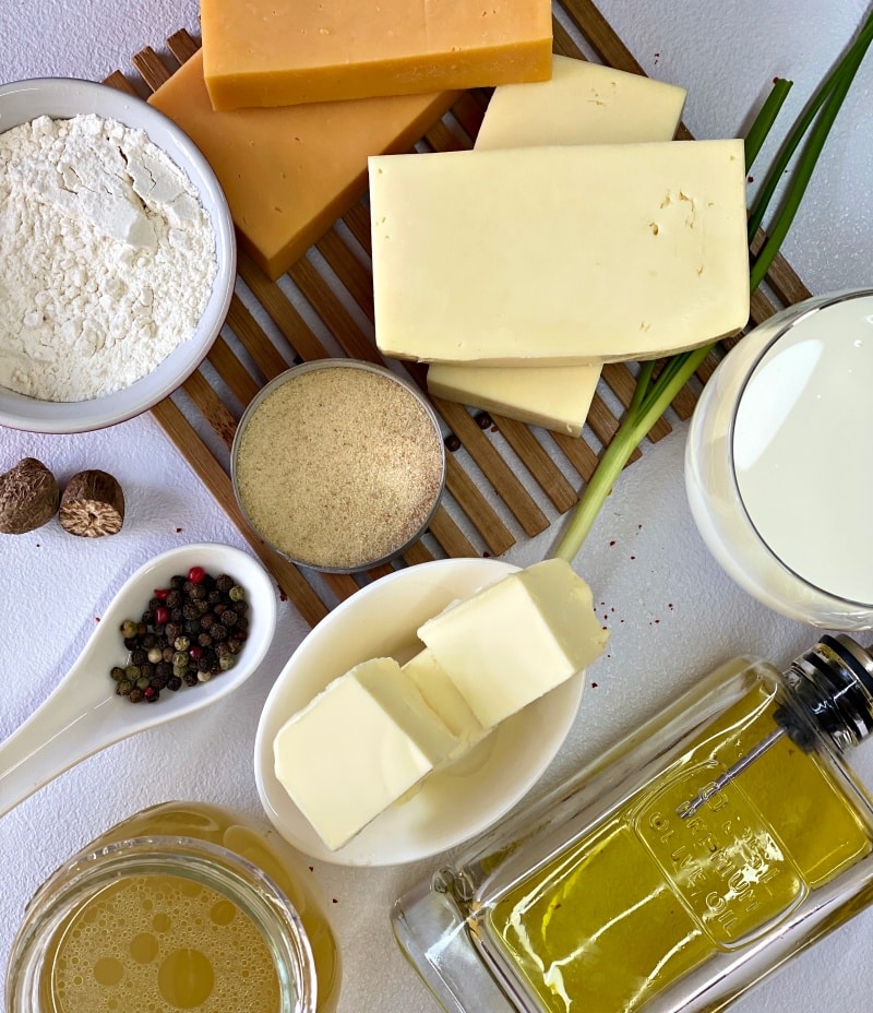 Ingredients for cheese soup