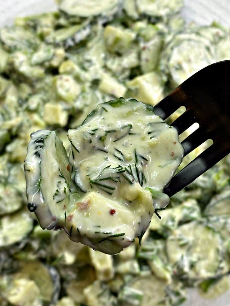 Cucumber Salad with Avocado and mayo