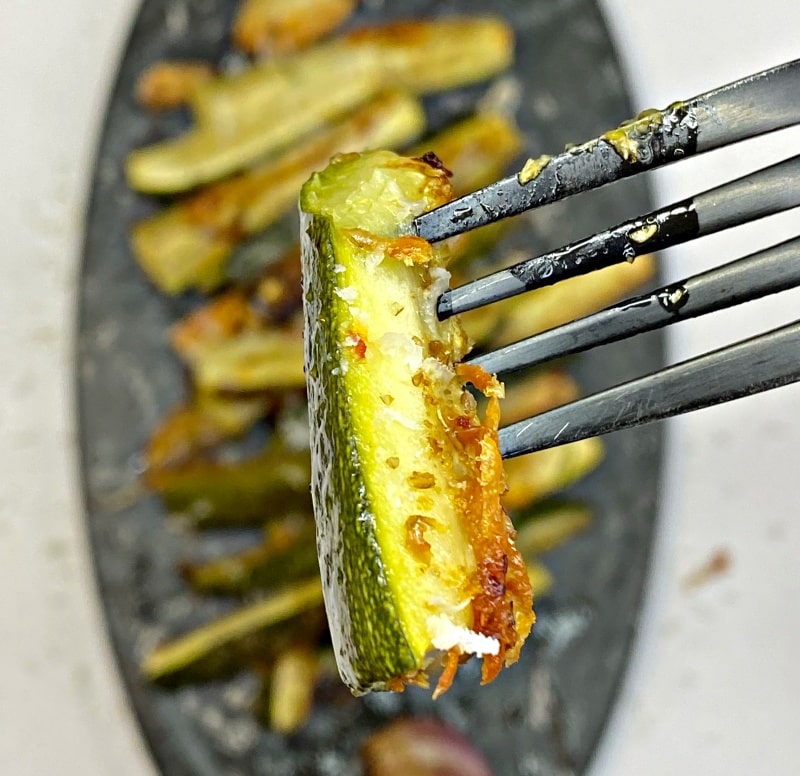 Roasted zucchini with parmesan and garlic