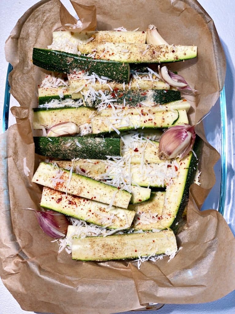 Roasted zucchini ingredients