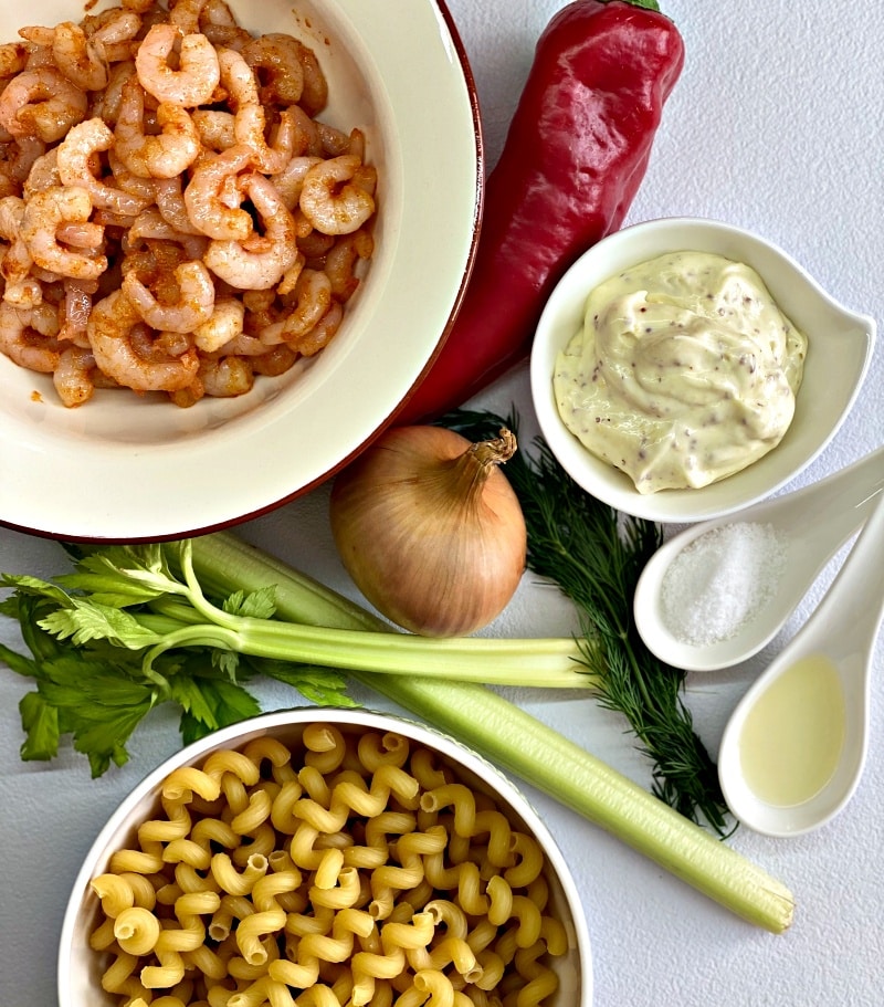 Shrimp Pasta Salad ingredients