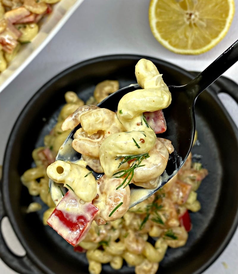Shrimp Pasta Salad with fresh veggies and best dressing