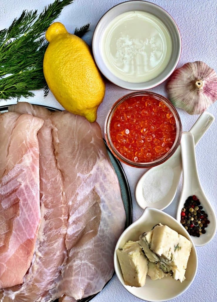 White fish and the ingredients