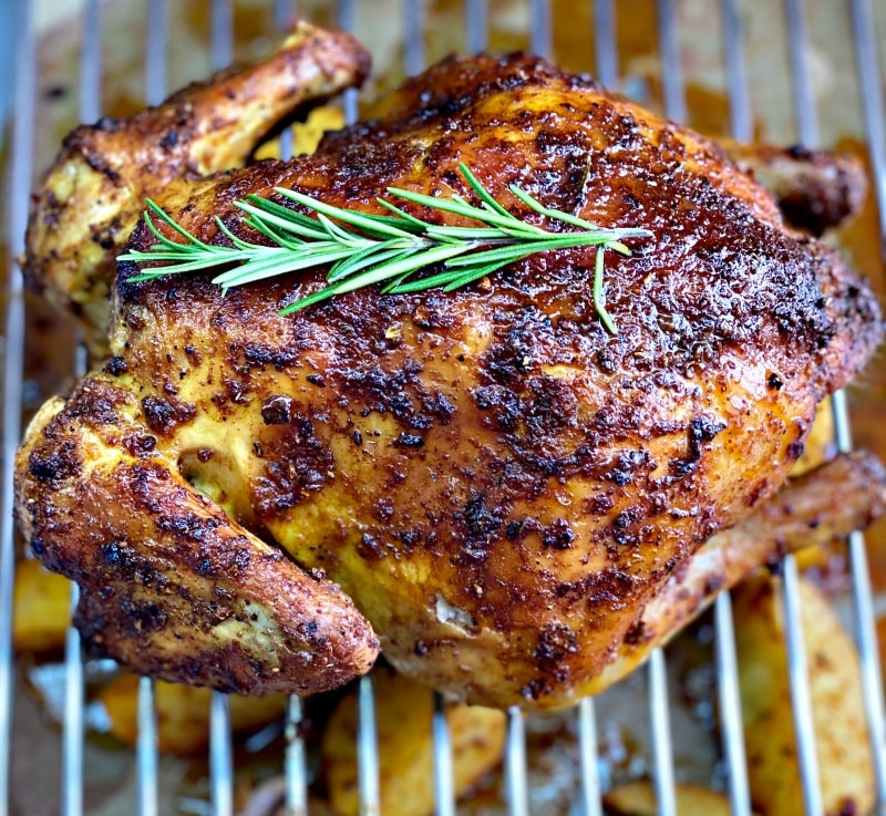 Crispy Roasted Whole Chicken in the Oven