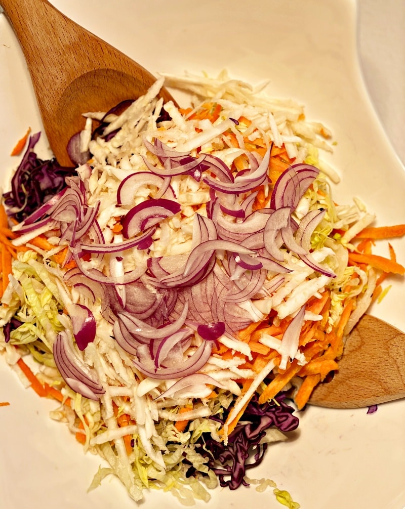 Red cabbage salad ingredients