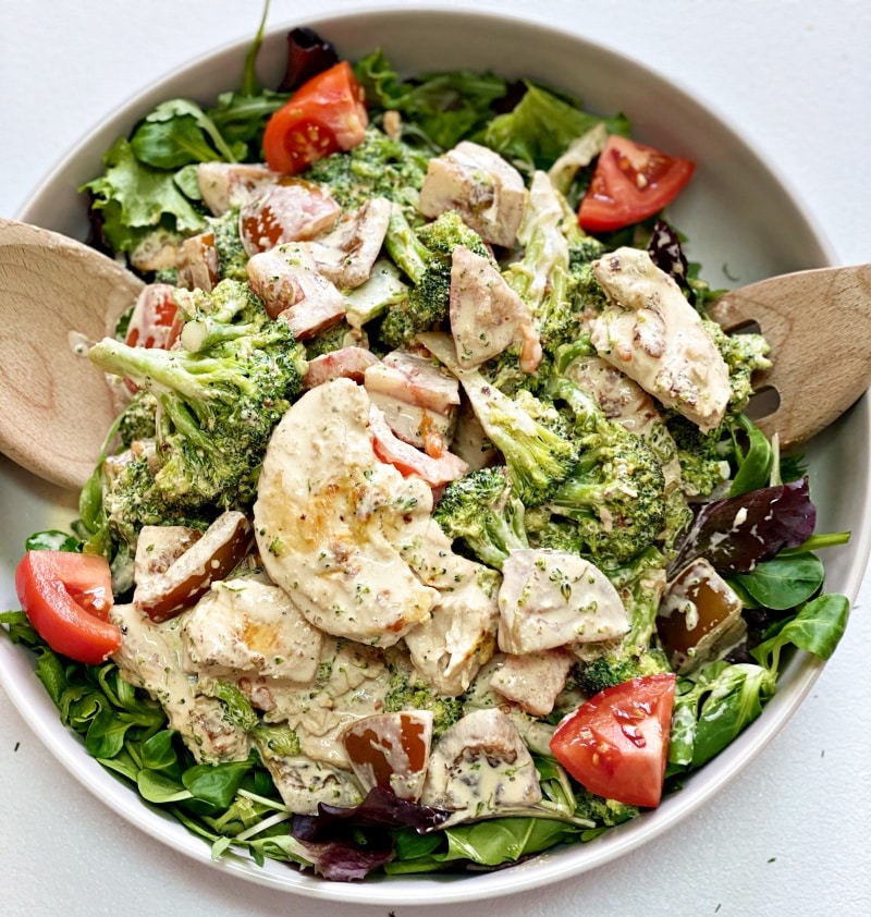 Creamy Chicken Broccoli Salad Recipe - Delice Recipes