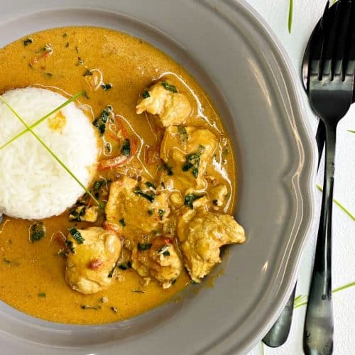 Instantpot coconut curry chicken recipe with rice