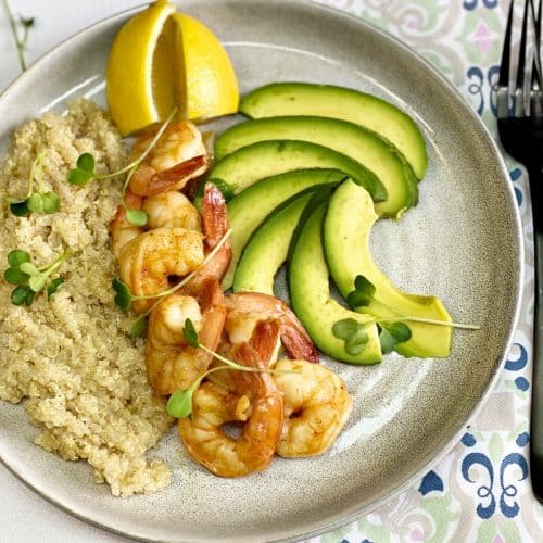 Shrimp Avocado Quinoa Bowl