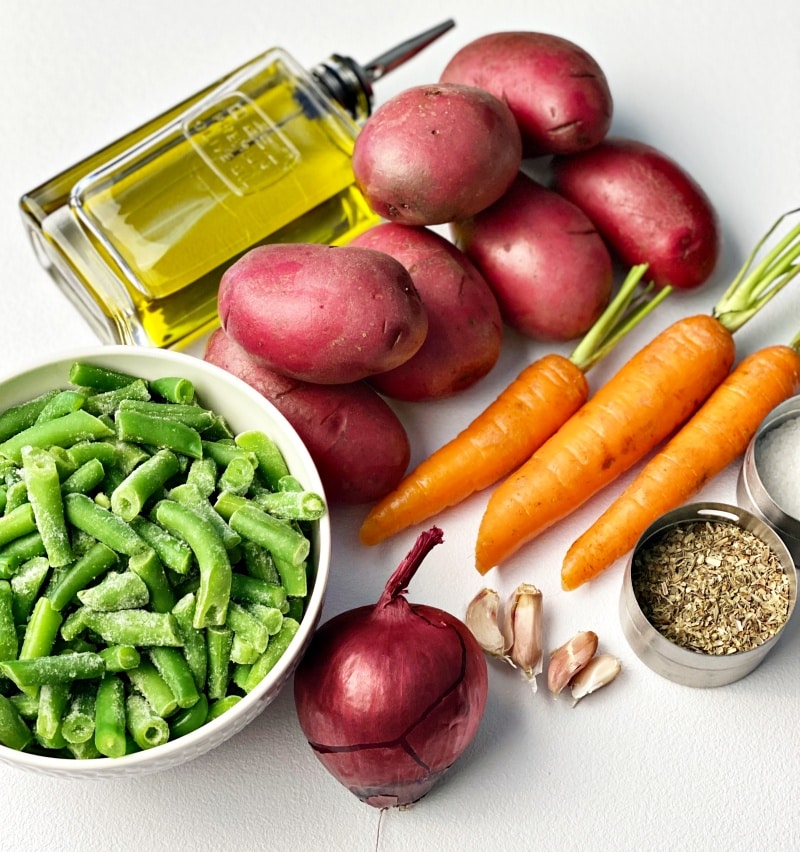Potato, green beans, carrots ingredients