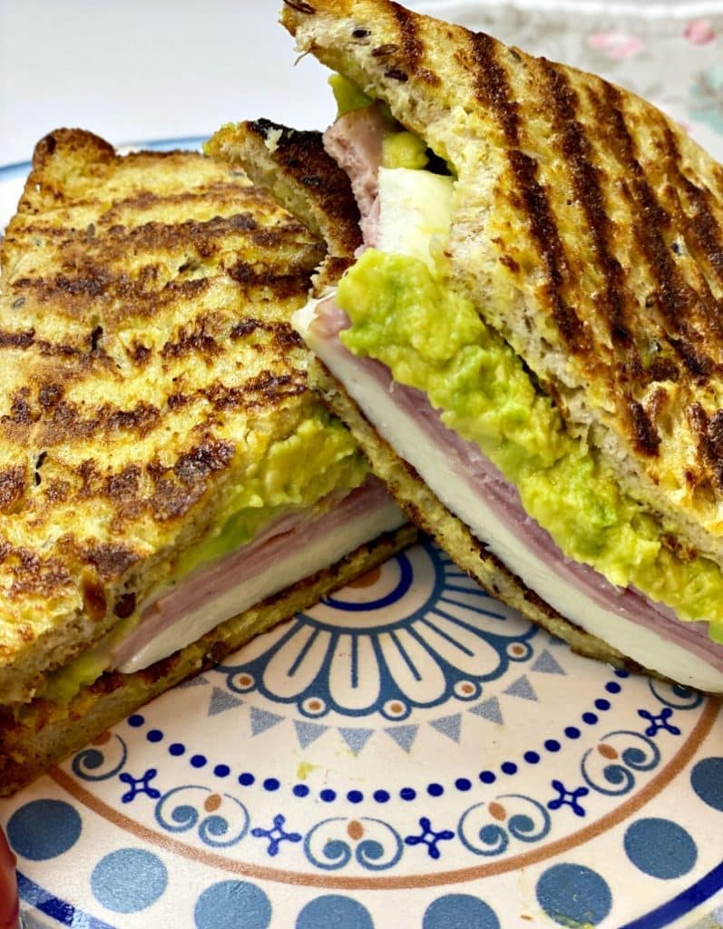 Homemade Toast Sandwich with ham and mozzarella