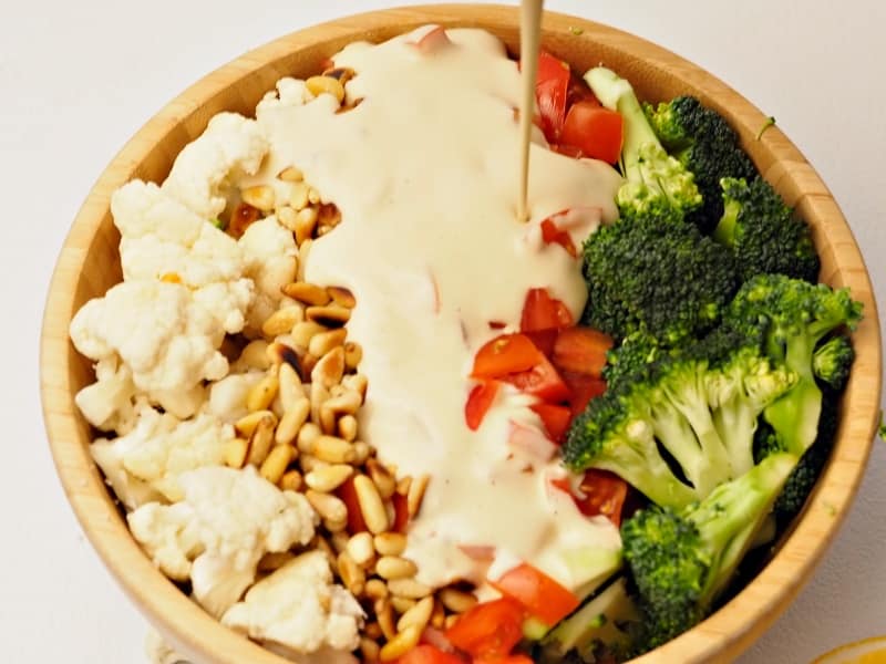 Crunchy Broccoli Cauliflower Salad