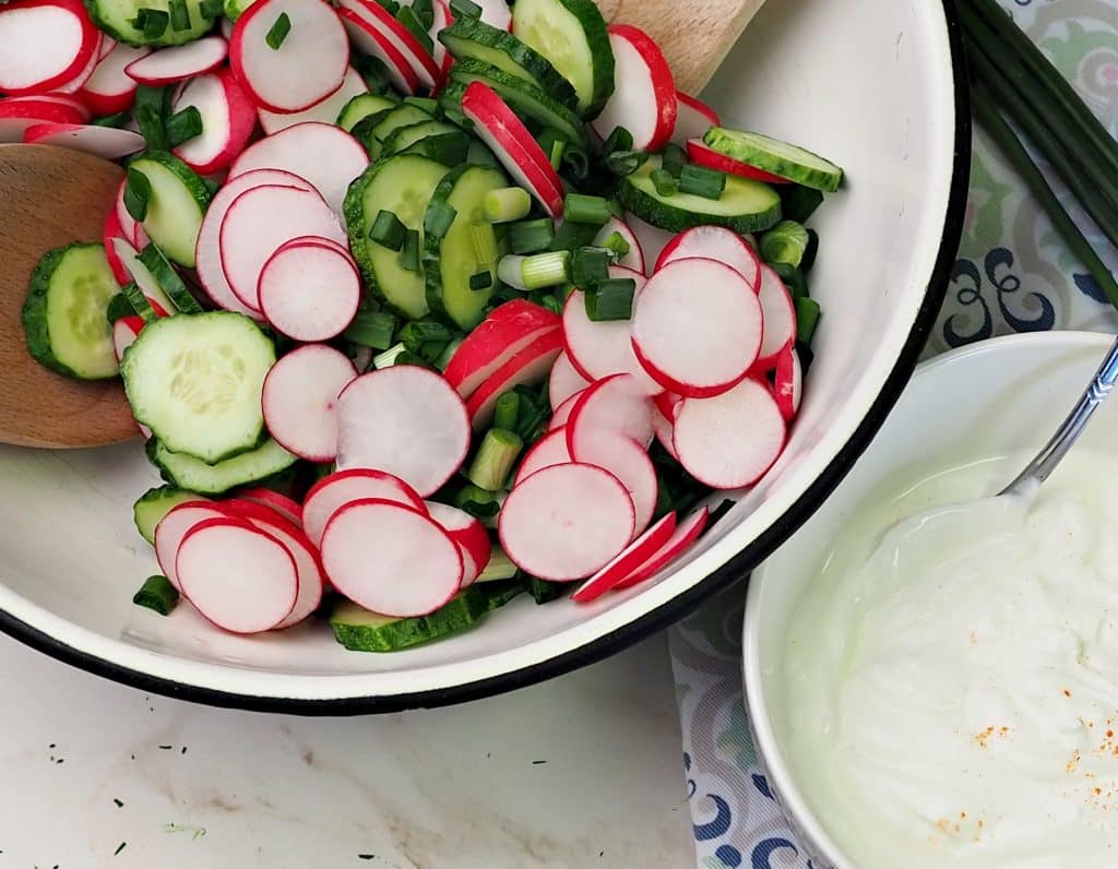 Creamy Cucumber Radish Salad 