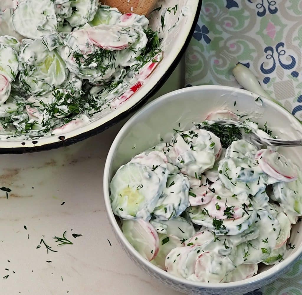 Creamy Cucumber Radish Salad 