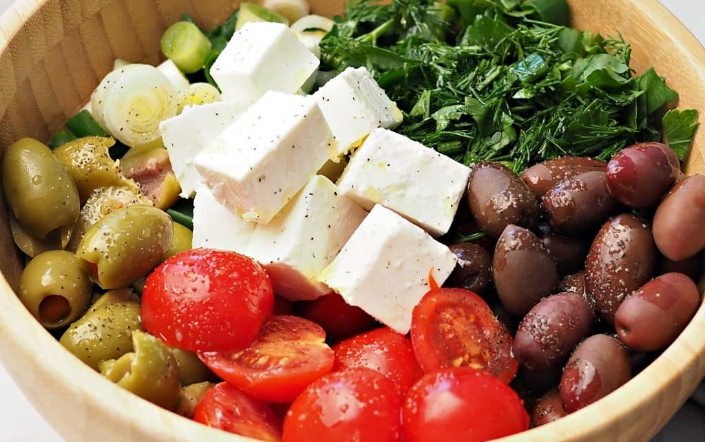 Colorful Tomato Feta & Olives Salad
