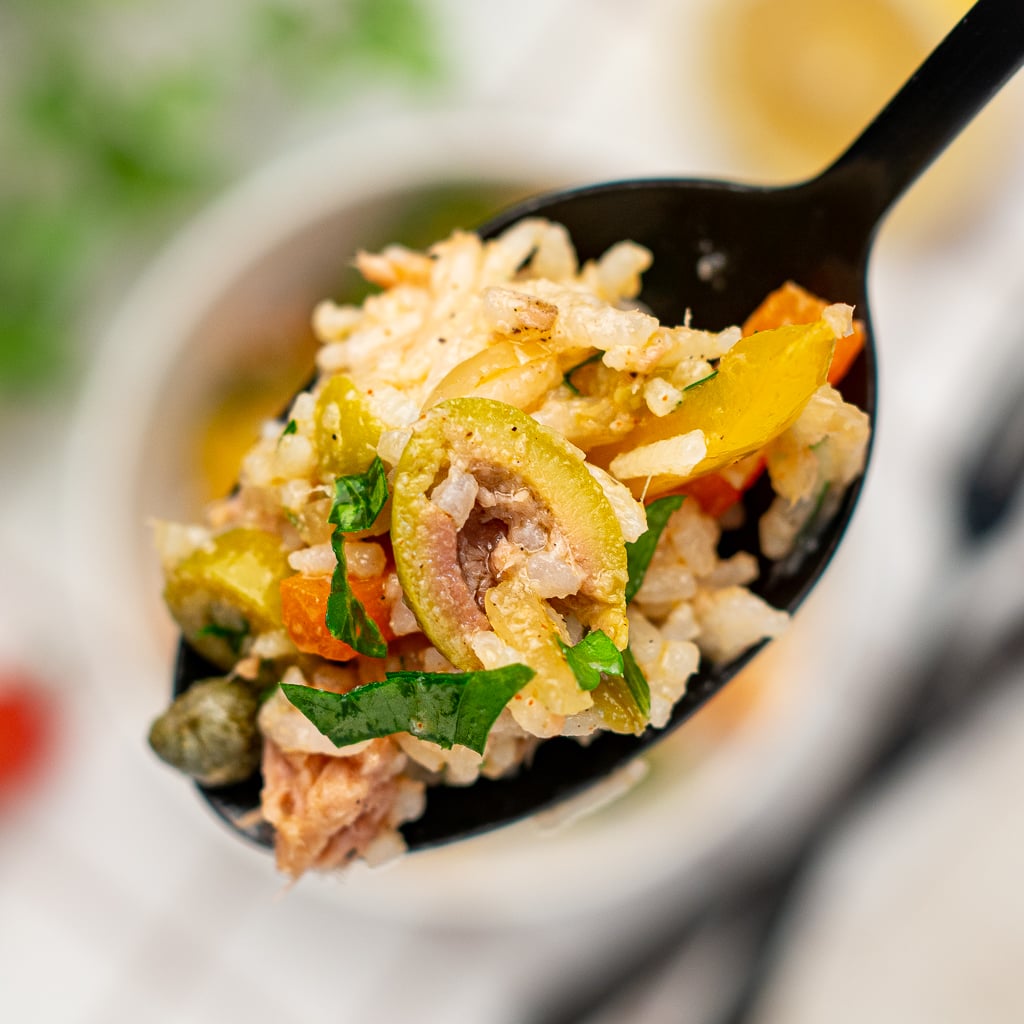 rice salad with tuna and vegetables