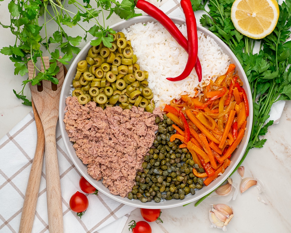 how to make tuna rice salad