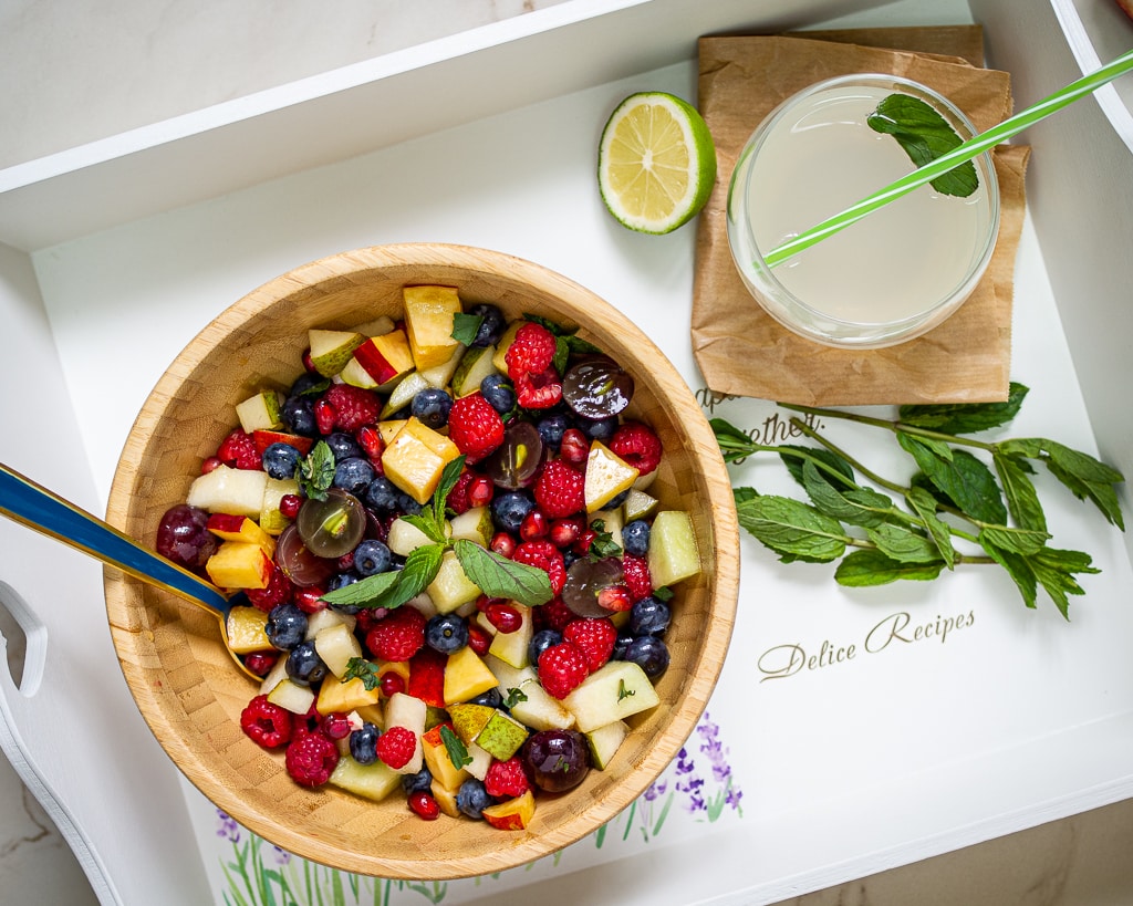 Summer Fruit Salad with Honey Dressing