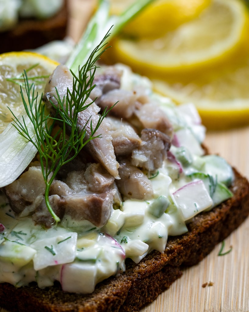 Smorrebrod with herring