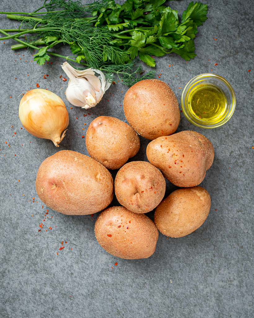 Fried potatoes ingredients 
