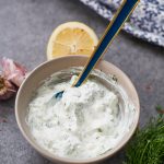 Lemon sauce with yogurt