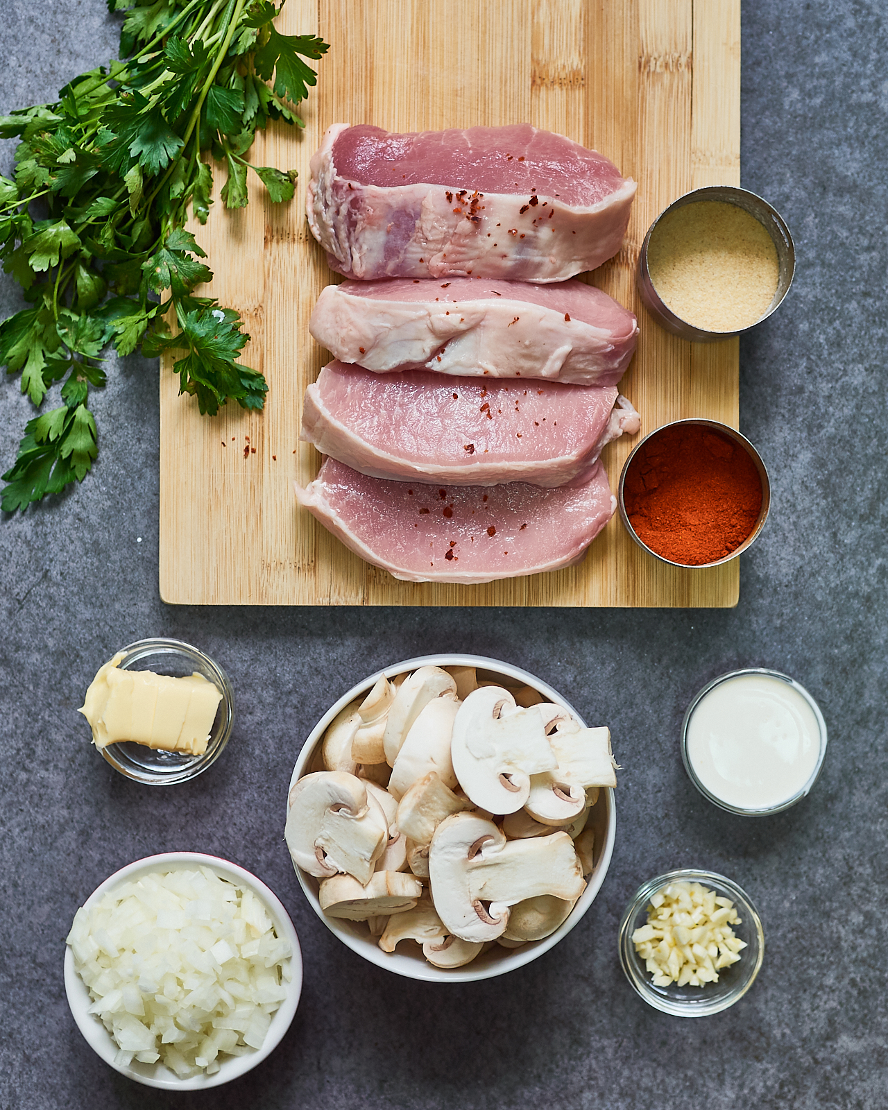 ingredients for instant por pork chops with mushrooms