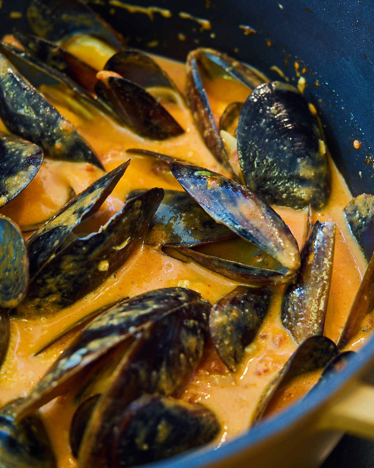 mussels in creamy tomato sauce