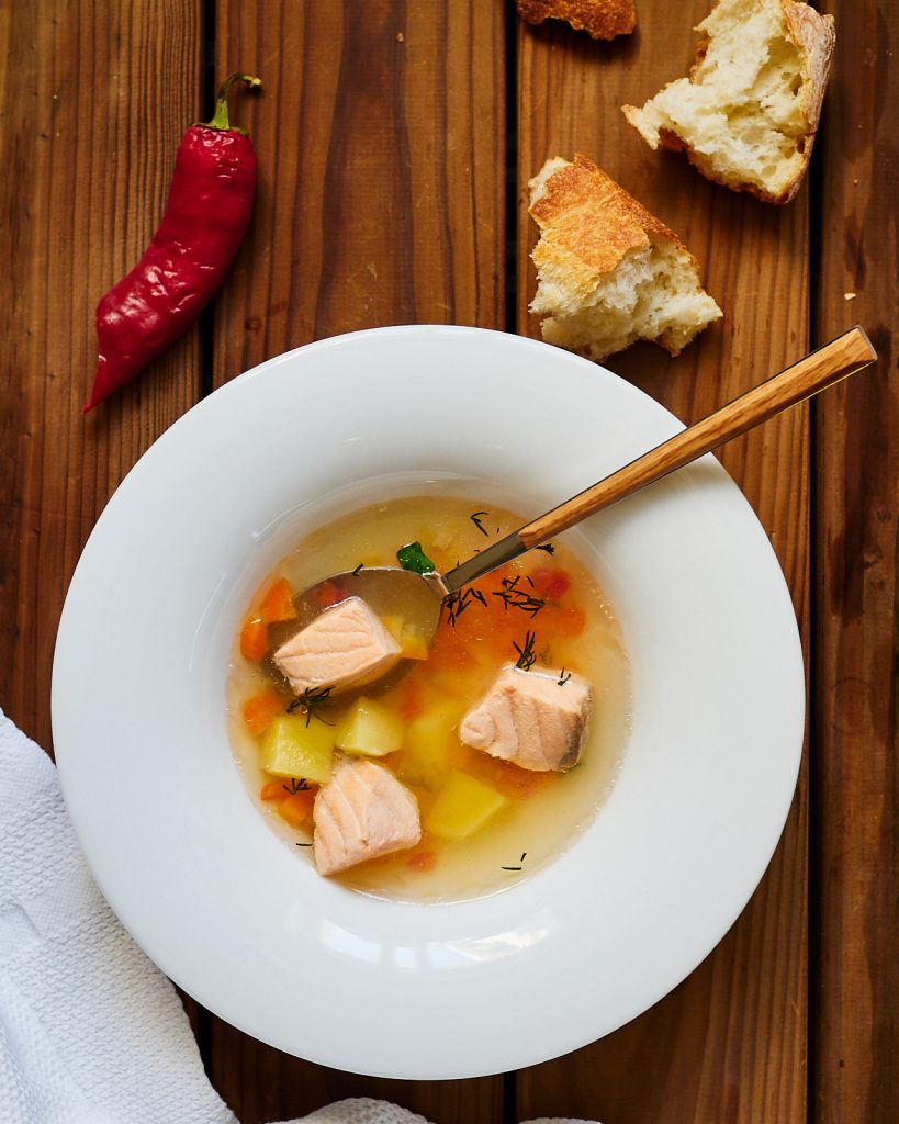 Salmon Soup - Most Fragrant Fish Soup - Delice Recipes