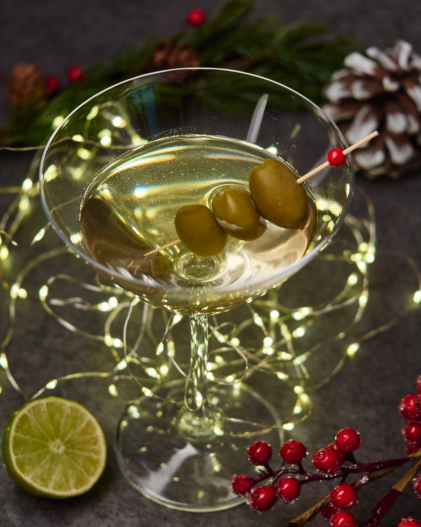 Christmas Dirty Martini with Vodka