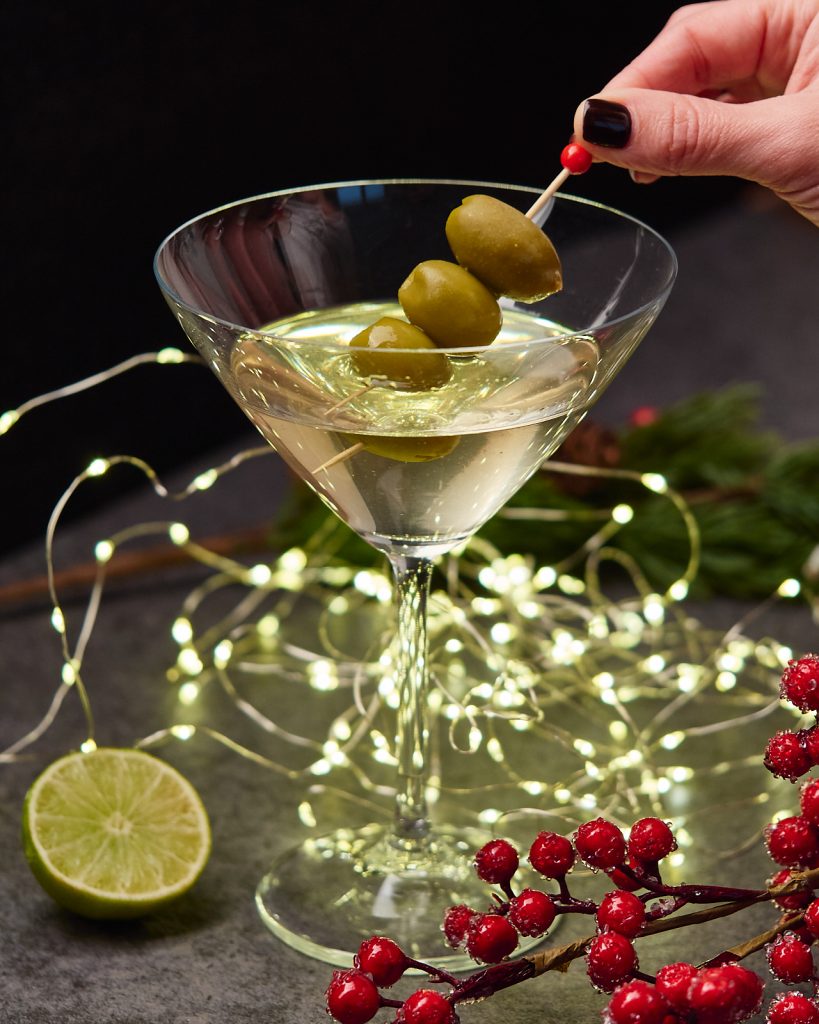 Christmas Dirty Martini with Vodka