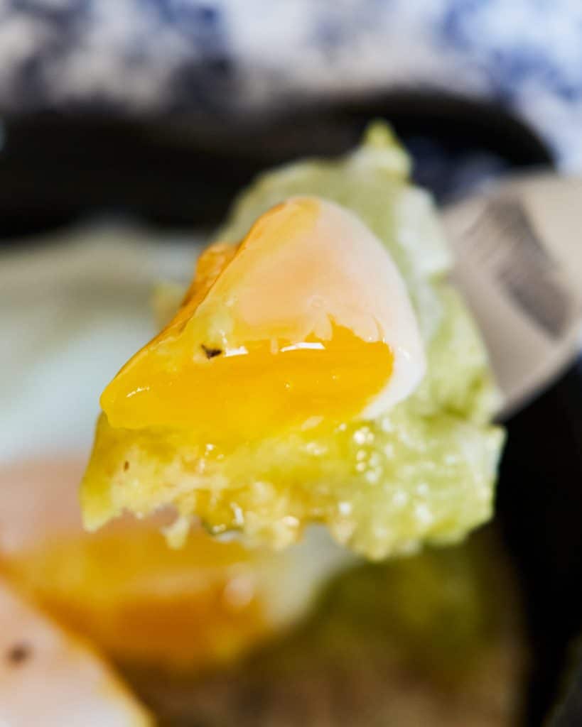 Baked eggs with avocado Hollandaise sauce