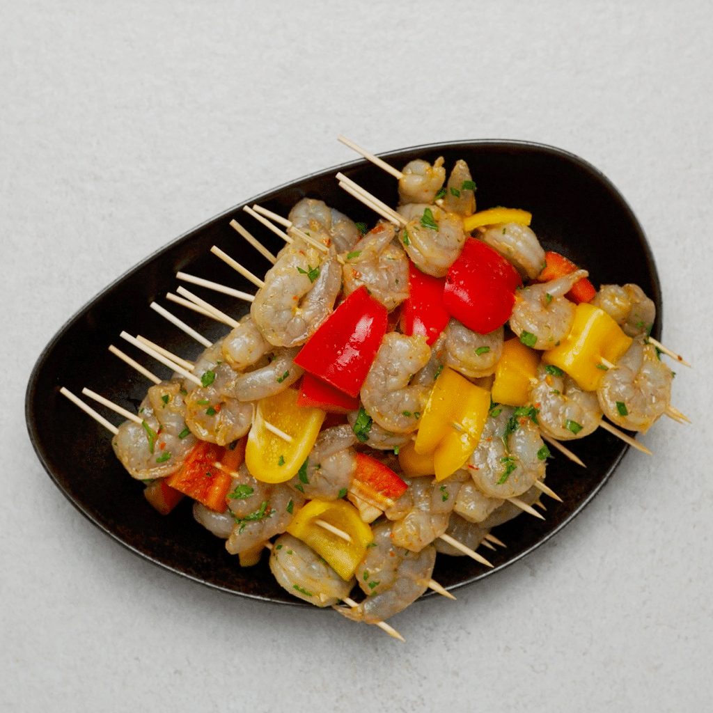Grilled Shrimp Kabobs with Peppers