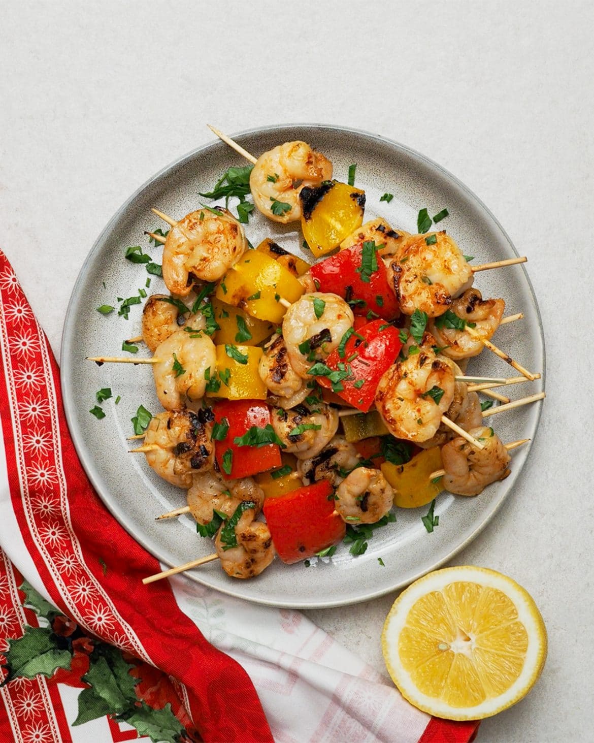 Grilled Shrimp Kabobs with Peppers