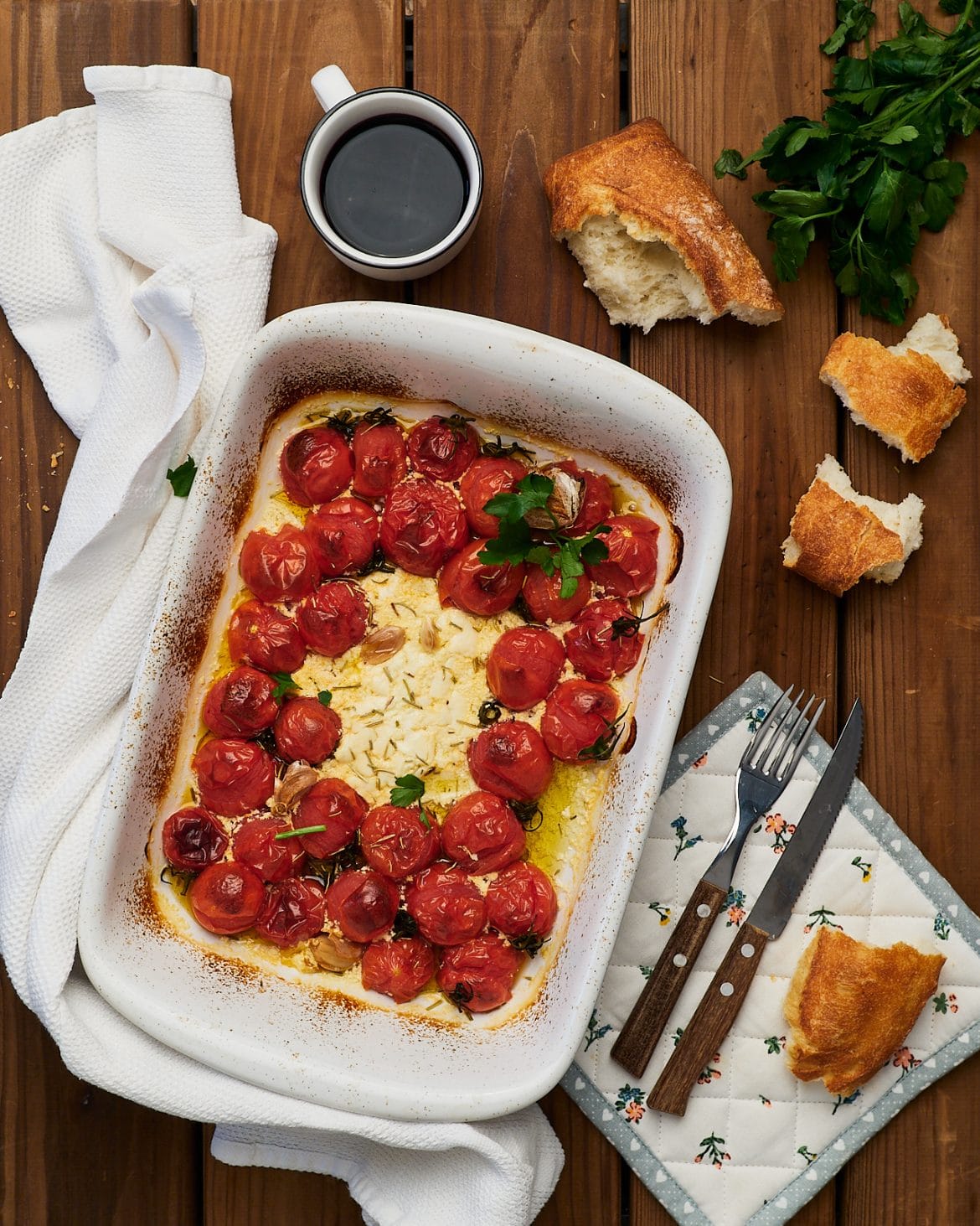 Baked Feta Cheese With Tomatoes