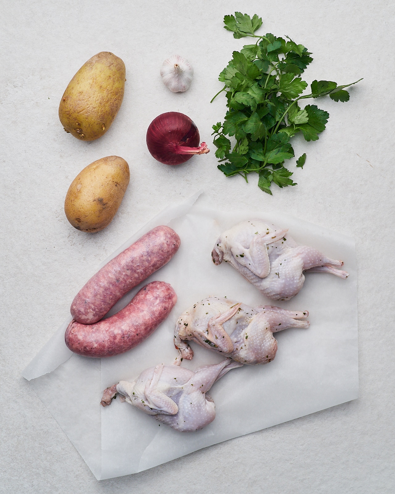ingredients sausage stuffed quails