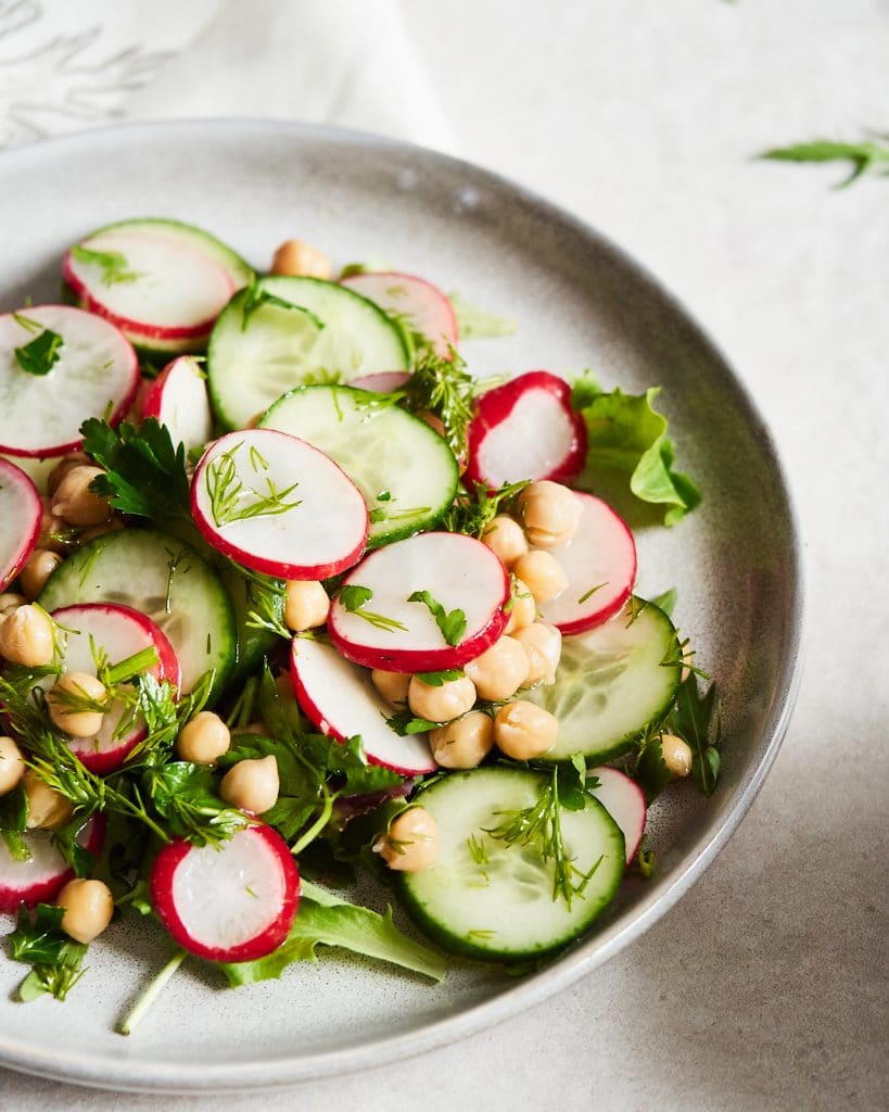 Spring Vegan Chickpea Salad with Radish