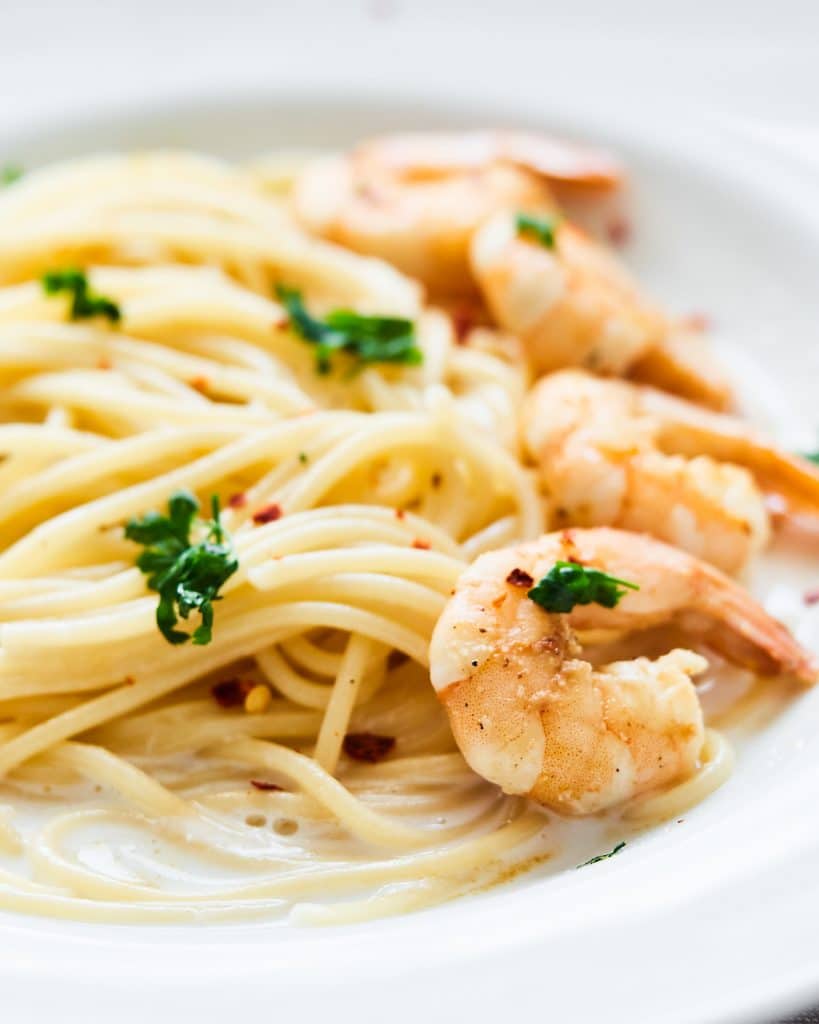 Shrimp Spaghetti with Coconut Milk