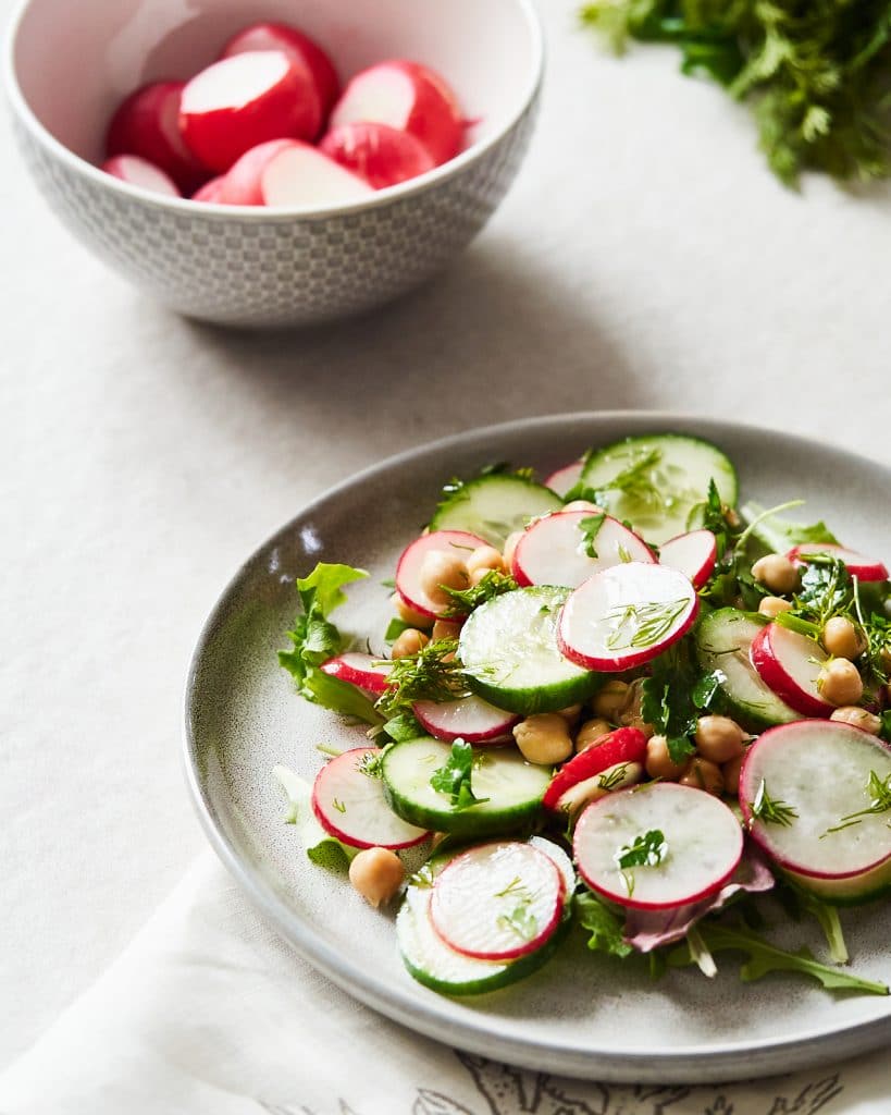 Spring Vegan Chickpea Salad with Radish