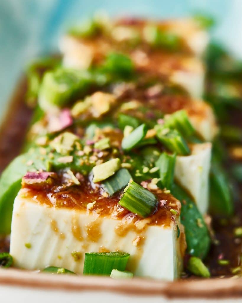 Vegan tofu avocado salad