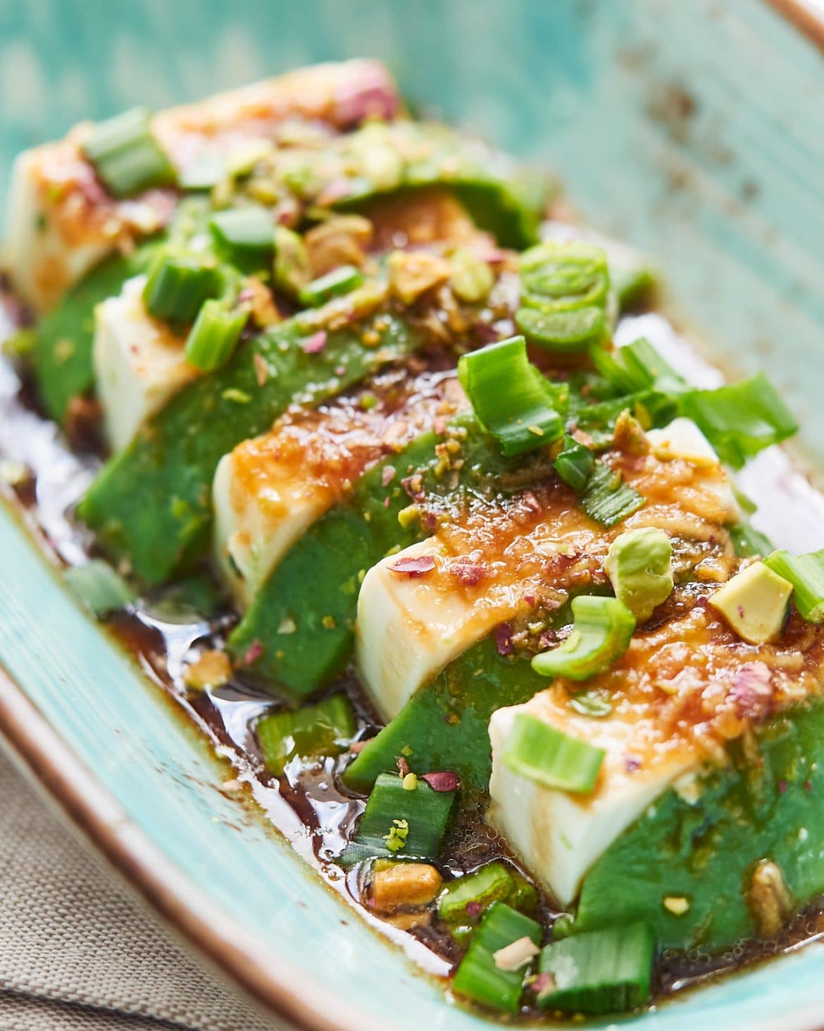 Vegan tofu avocado salad