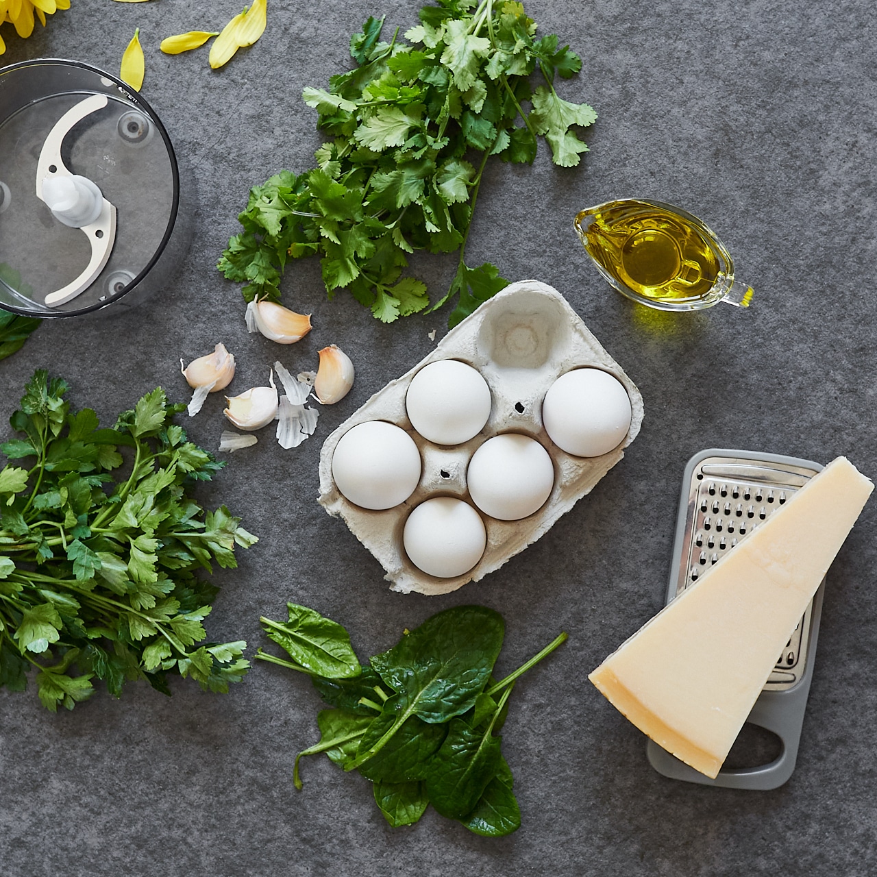 ingredients for chimichurri fried eggs
