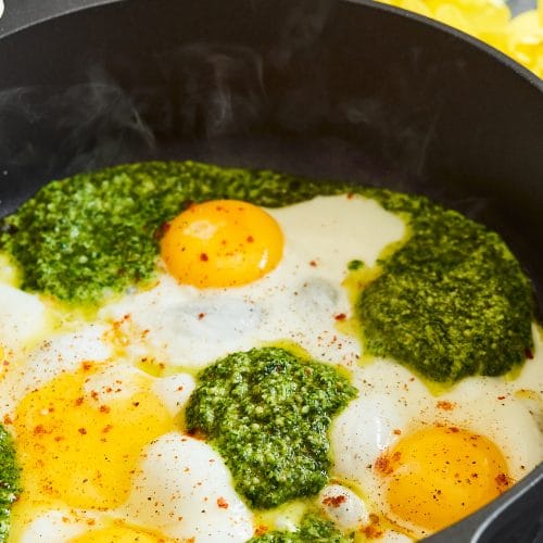 chimichurri fried eggs