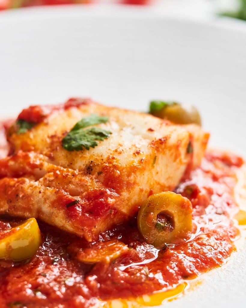 Baked Cod in Tomato Sauce Recipe - Delice Recipes