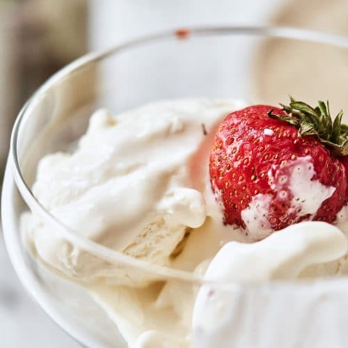 Homemade Ice cream with Strawberries