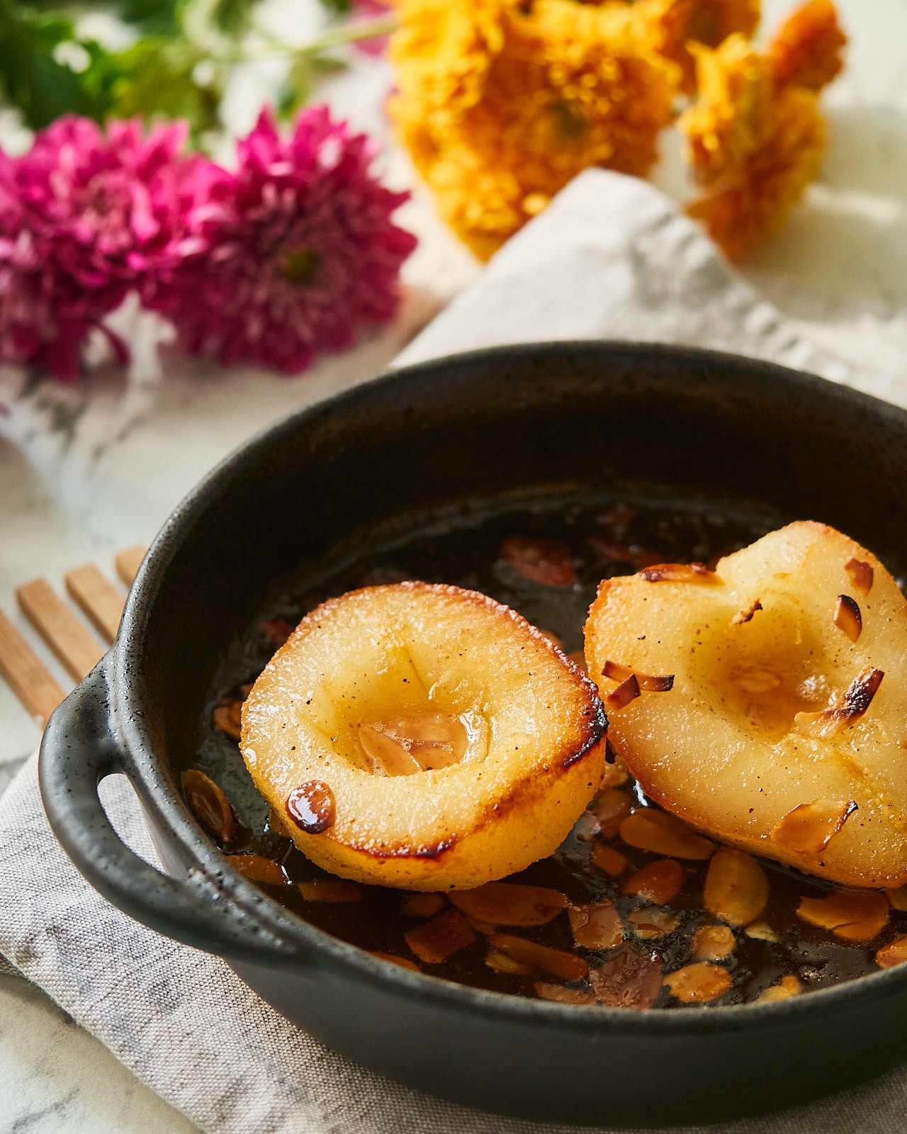 Roasted Pears with Cashew Sauce