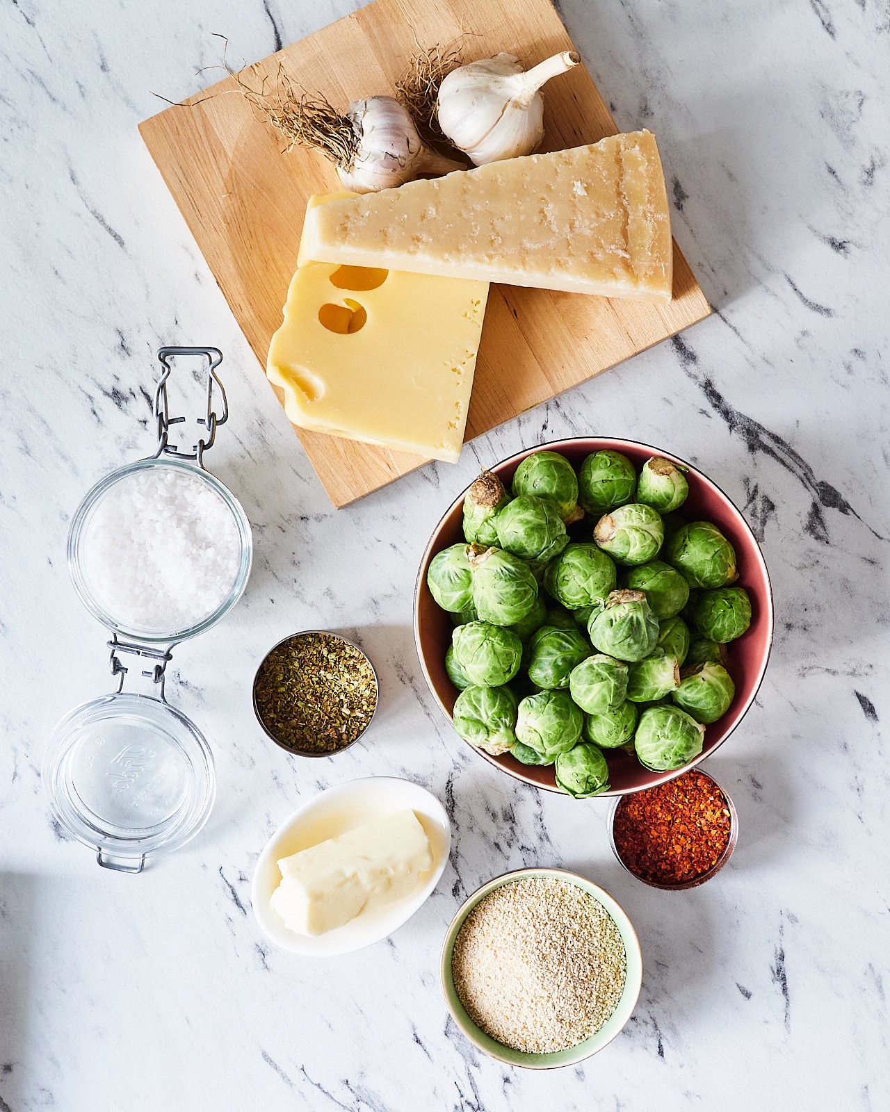 Crispy and Cheesy Brussel Sprouts Ingredients