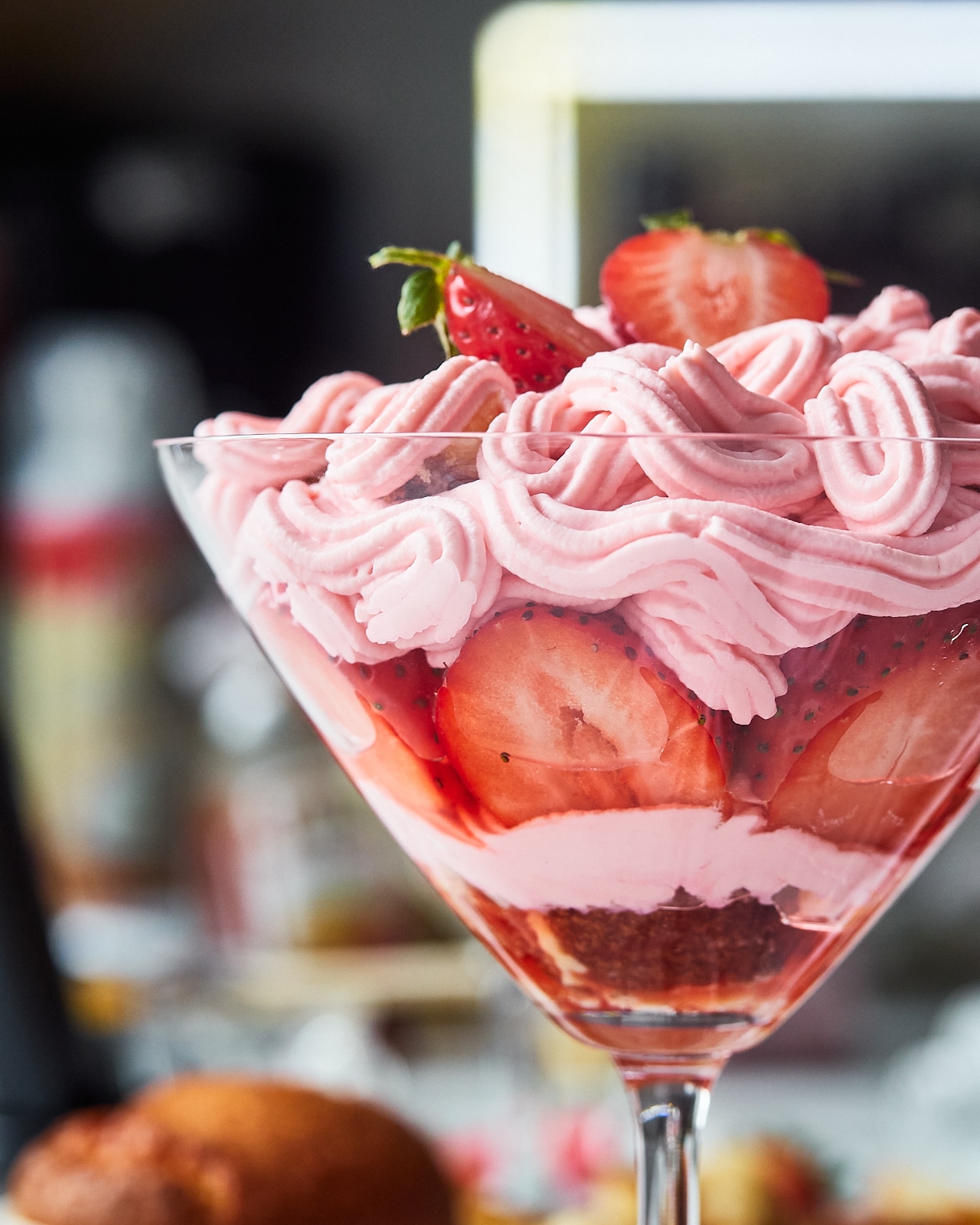 Romantic pink dessert