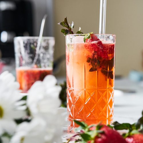Strawberry Gin Cocktail With Prosecco