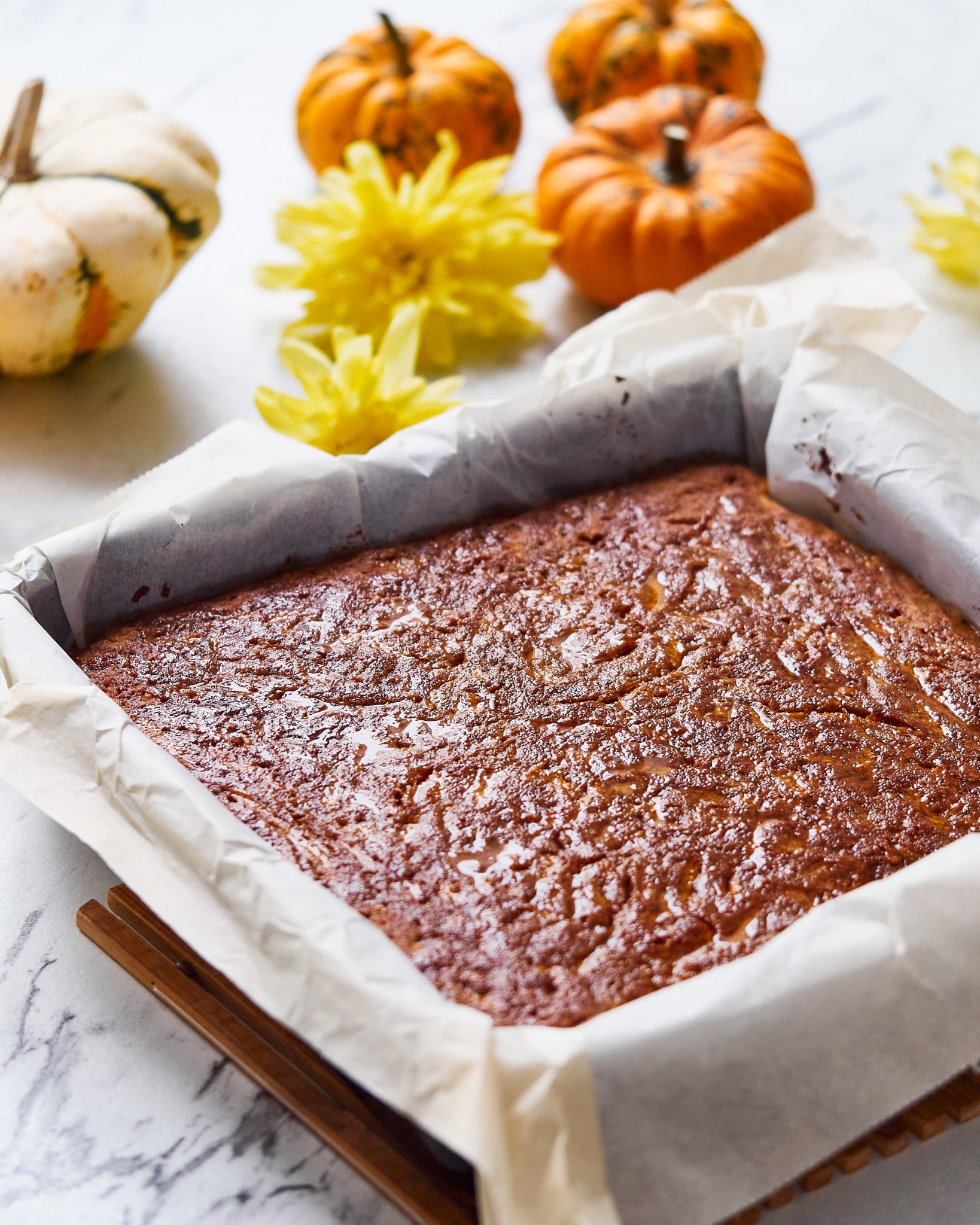 Pumpkin cake in syrup