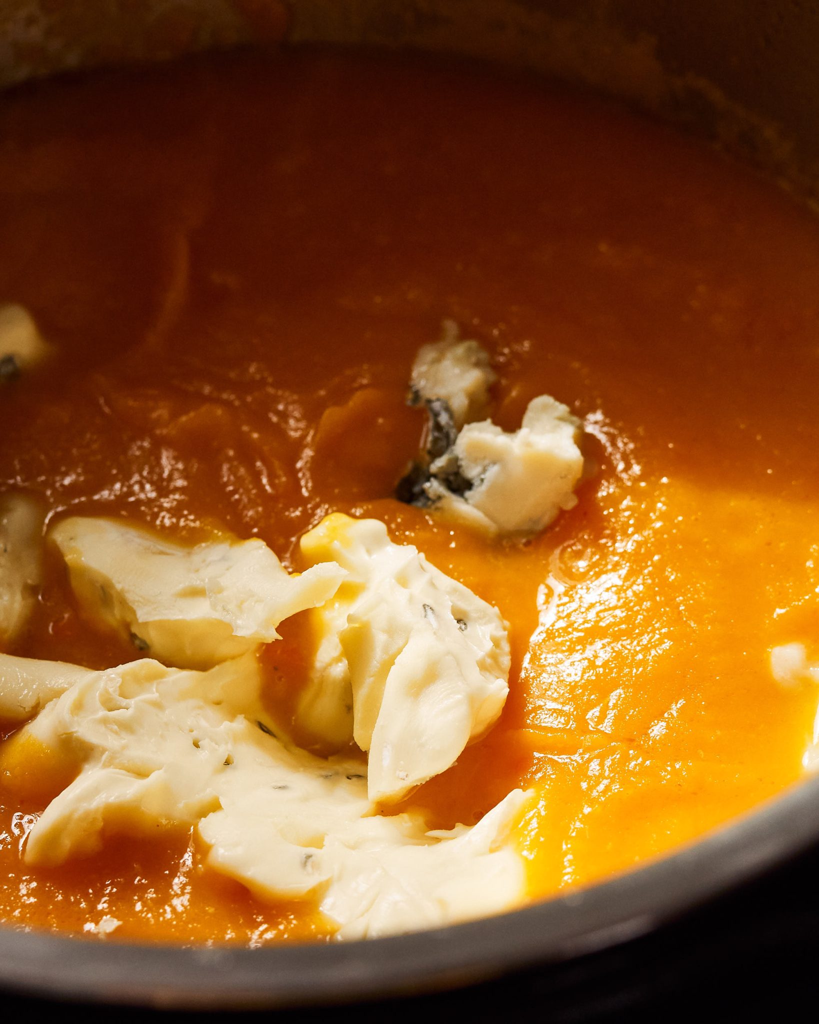 pumpkin soup with gorgonzola 