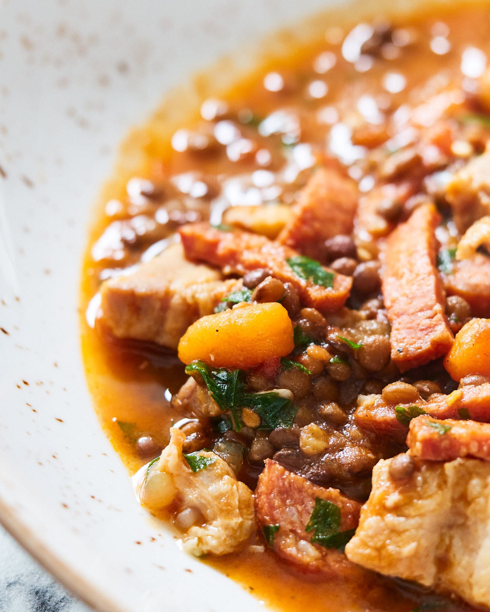 lentil stew with pork